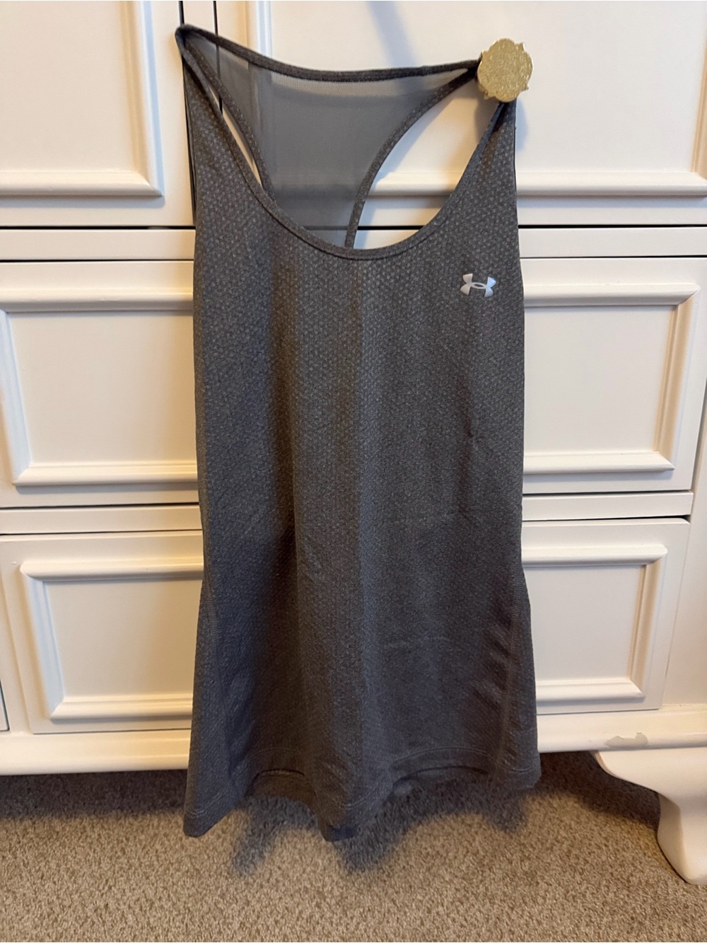 Under Armour Dark Gray Mesh Racerback Athletic Tank
